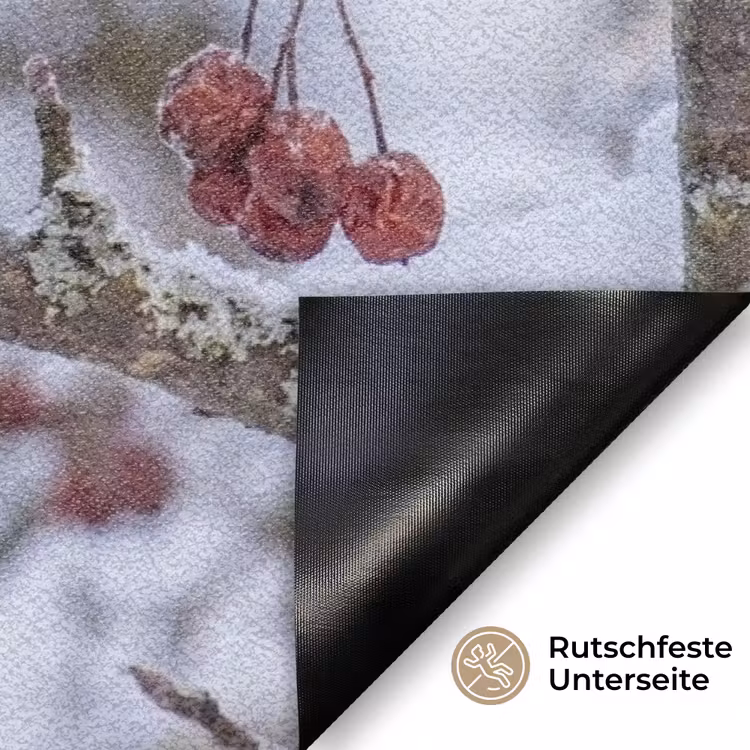 Pestvogel - Bessen - Winter - Natuur Deurmat klein -antislip_DE