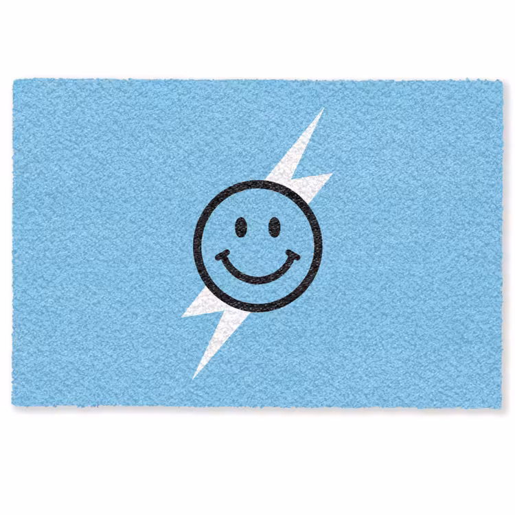 Smiley - Blauw - Bliksem Deurmat klein -zkaufland3d
