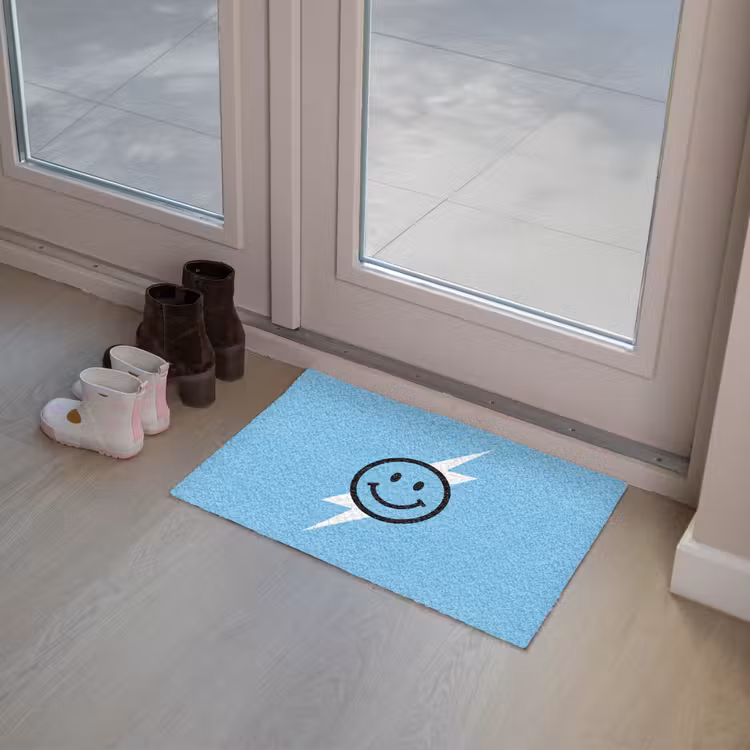 Smiley - Blauw - Bliksem Deurmat klein -sfeer3