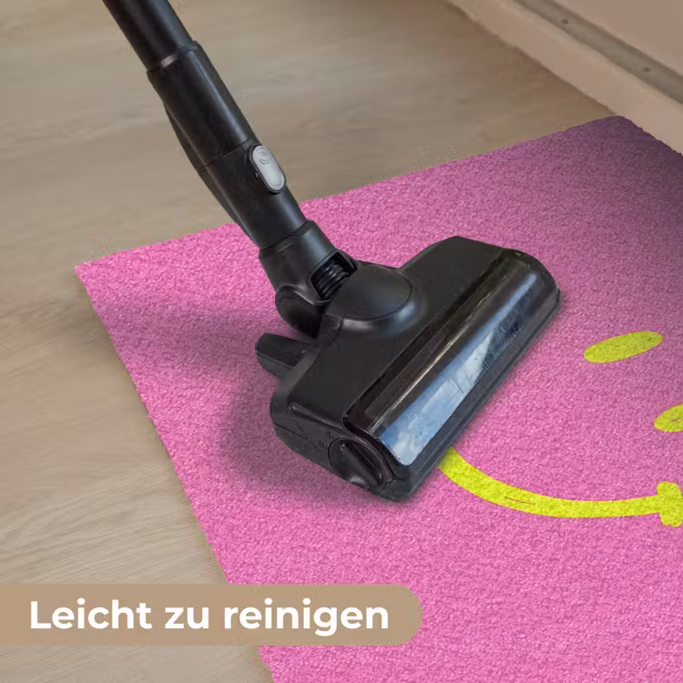Smiley - Vrolijk - Roze Deurmat klein -reinigen_DE