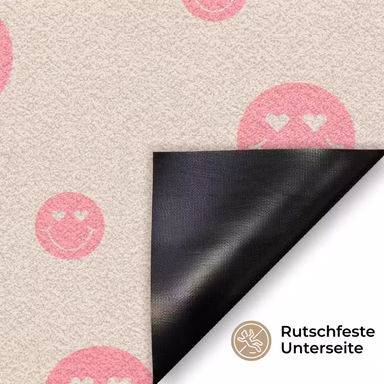 Smiley - Hart - Ogen - Patroon Deurmat klein 898 -antislip_DE