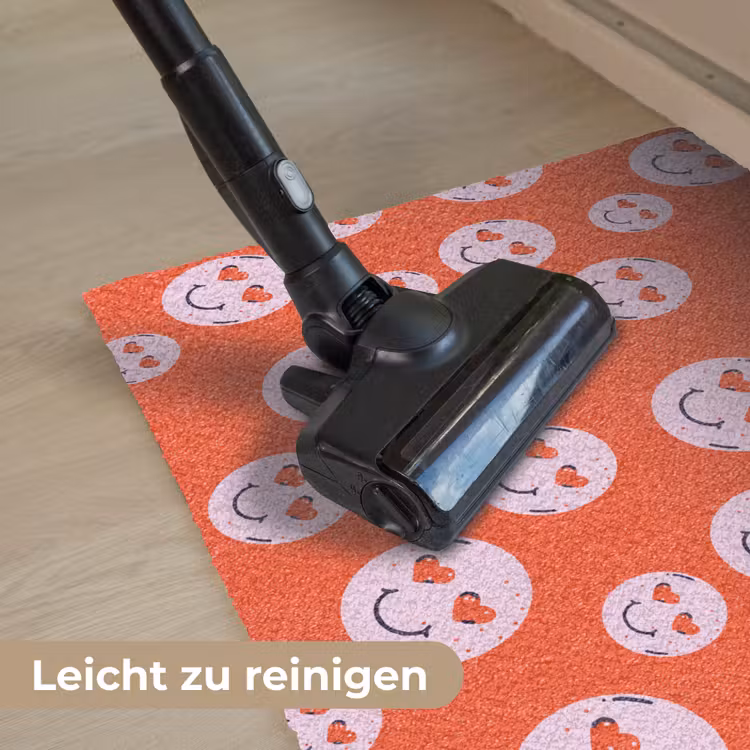 Smiley - Patroon - Hartjes - Rood - Roze Deurmat klein -reinigen_DE