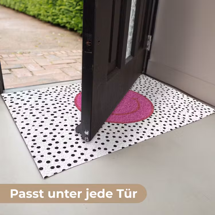 Smiley - Roze - Stippen Deurmat klein -USP_DE