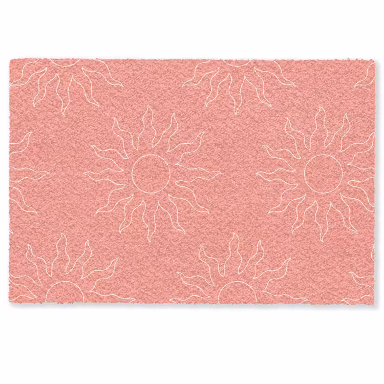 Zonnen - Print - Roze - Wit - Zomer Deurmat klein -zkaufland3d