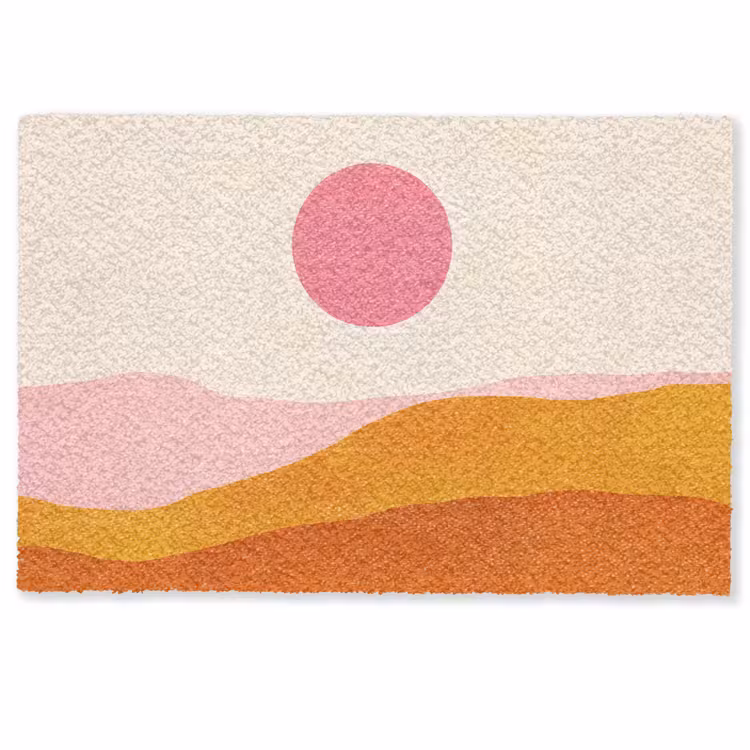 Zon - Heuvels - Abstract - Roze Deurmat klein -zkaufland3d