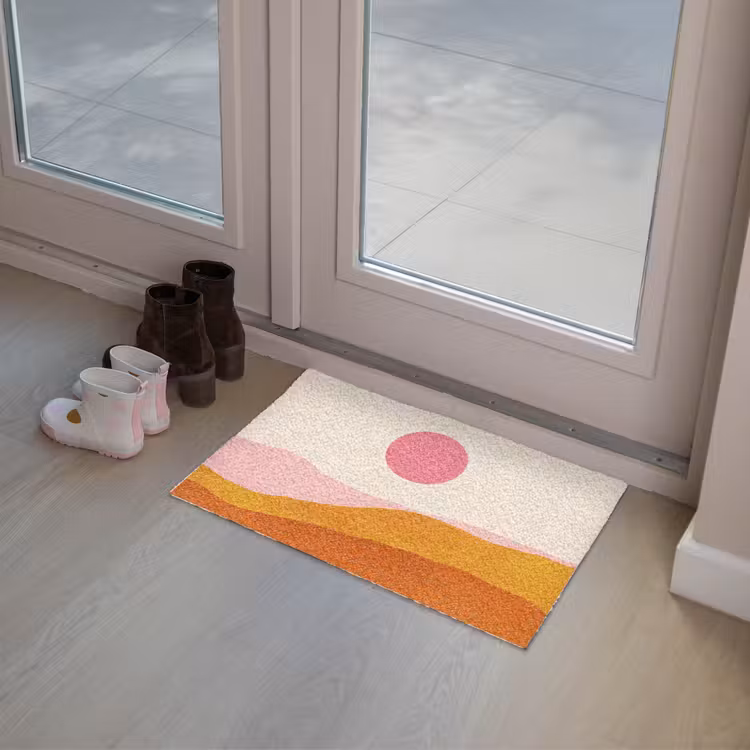 Zon - Heuvels - Abstract - Roze Deurmat klein -sfeer3
