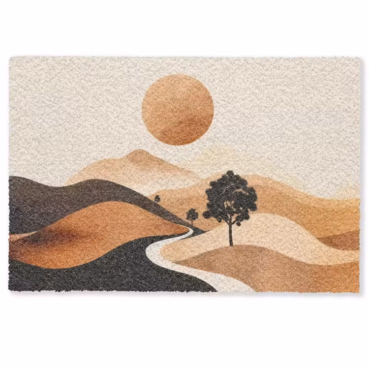 Zon - Heuvels - Boom - Abstract Deurmat klein -zkaufland3d