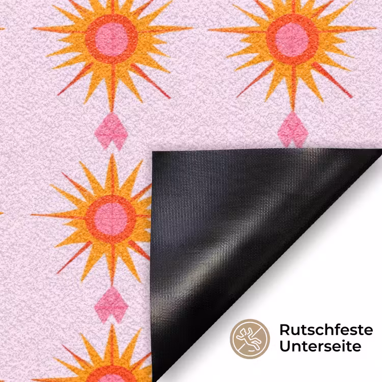 Zon - Motief - Roze Deurmat klein 898 -antislip_DE
