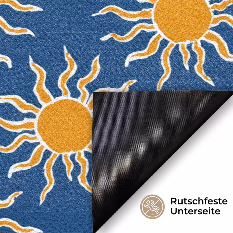 Zon - Patroon - Blauw Deurmat klein 898 -antislip_DE