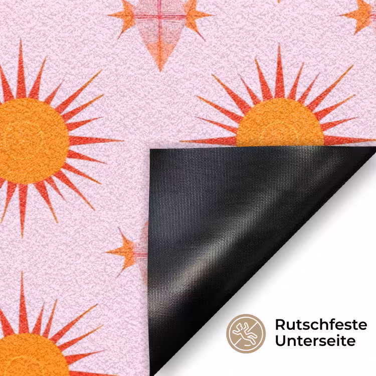 Zon - Patroon - Roze Deurmat klein 898 -antislip_DE
