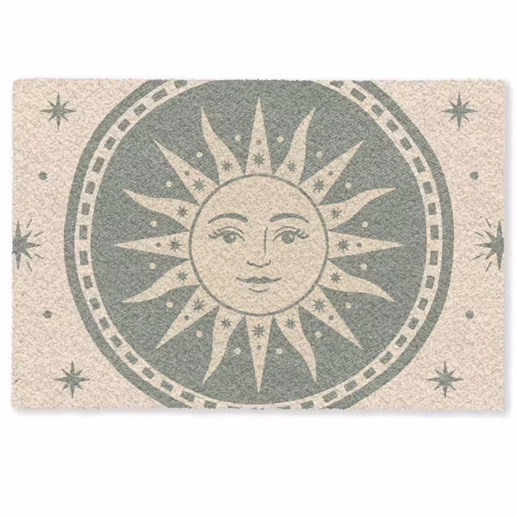 Zon - Sterren - Astrologie - Vintage - Groen Deurmat klein -zkaufland3d