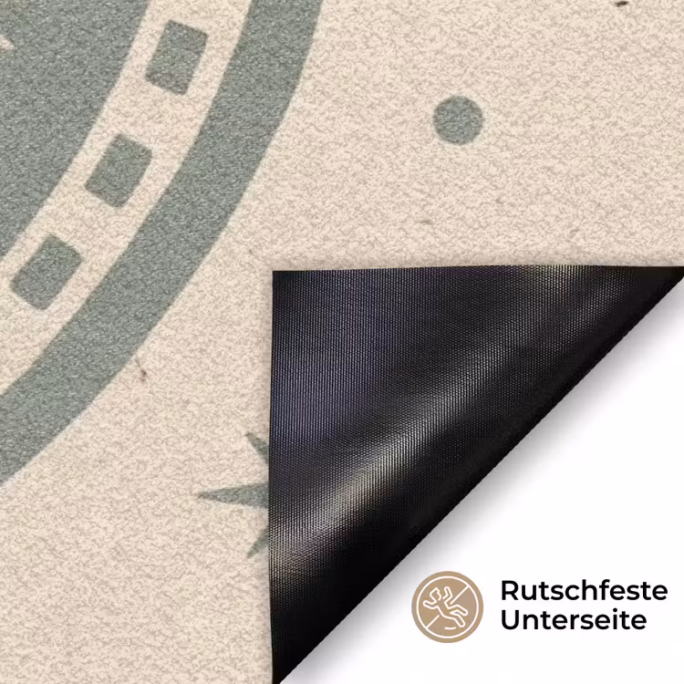 Zon - Sterren - Astrologie - Vintage - Groen Deurmat klein -antislip_DE