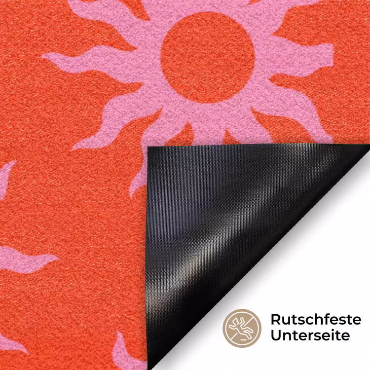 Zonnen - Rood - Roze - Patroon - Zomer Deurmat klein -antislip_DE