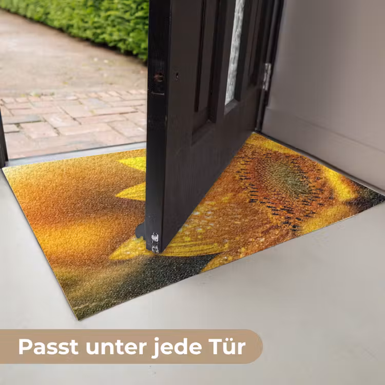 Zonnebloem - Dauwdruppels - Geel - Zonlicht Deurmat klein -USP_DE