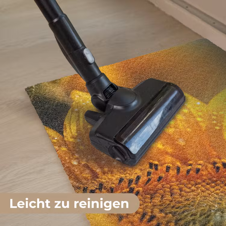 Zonnebloem - Dauwdruppels - Geel - Zonlicht Deurmat klein -reinigen_DE