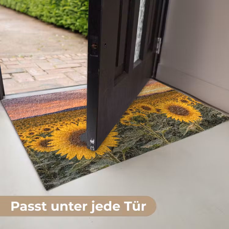 Zonnebloemen - Heuvellandschap - Geel Deurmat klein -USP_DE