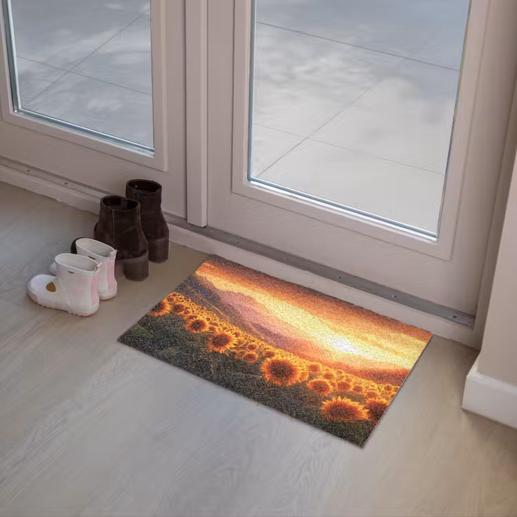 Zonnebloemen - Zonsondergang - Landschap Deurmat klein -sfeer3
