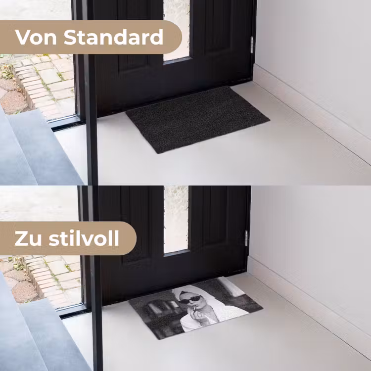 Zonnebril - Vrouw - Zwart - Wit Deurmat klein -voor-na_DE