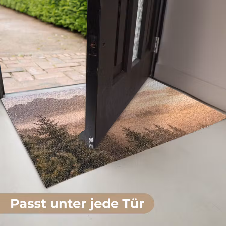 Zonlicht - Mist - Bergen - Bomen Deurmat klein -USP_DE