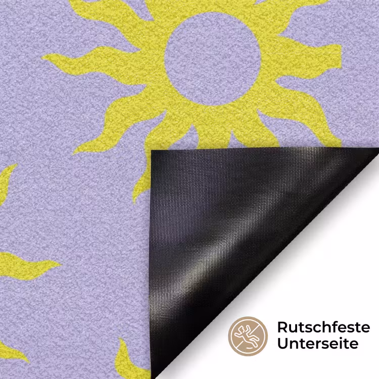 Zonnen patroon - Geel - Paars - Zomer Deurmat klein -antislip_DE