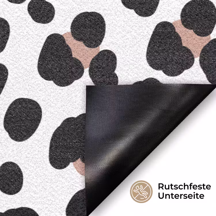 Vlekken - Zwart - Onregelmatig - Luipaard Deurmat klein 898 -antislip_DE