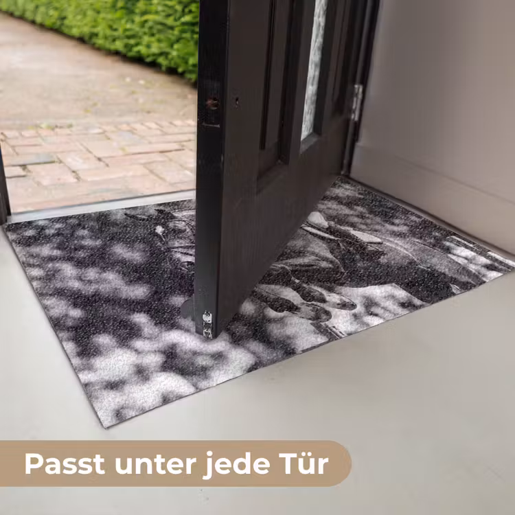 Springen - Paard - Zwart - Wit Deurmat klein -USP_DE