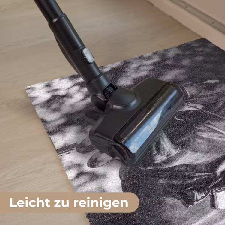 Springen - Paard - Zwart - Wit Deurmat klein -reinigen_DE