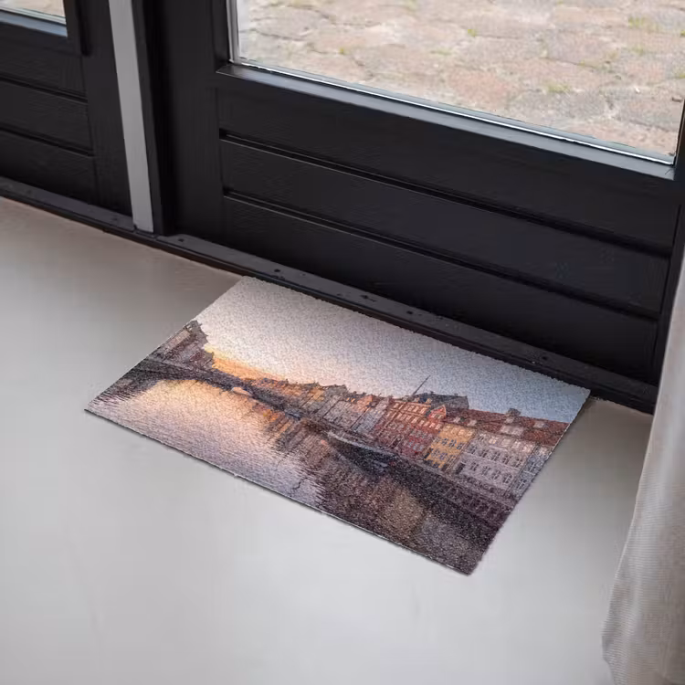Fußmatte - Stadt – Kanal – Sonnenuntergang – Klassisch – Farbenfroh - Stad - Gracht - Zonsondergang - Klassiek - Kleurrijk Deurmat klein