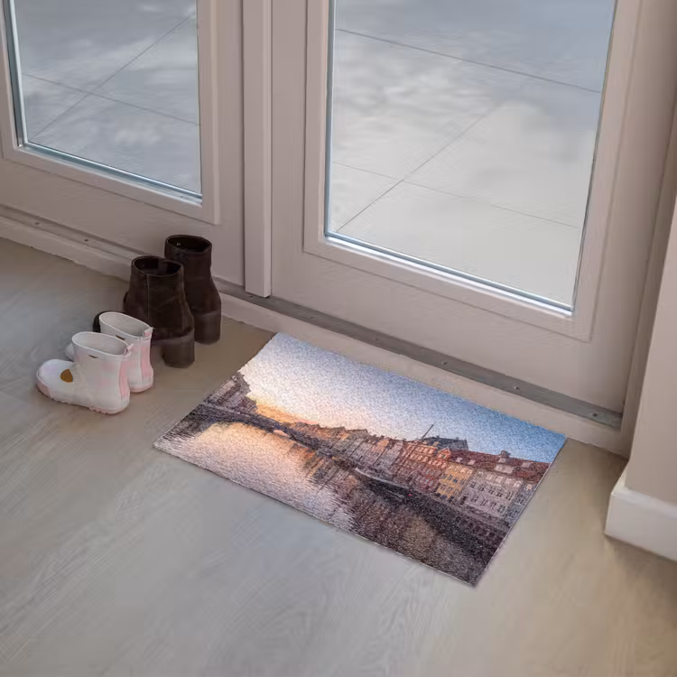 Fußmatte - Stadt – Kanal – Sonnenuntergang – Klassisch – Farbenfroh - Stad - Gracht - Zonsondergang - Klassiek - Kleurrijk Deurmat klein