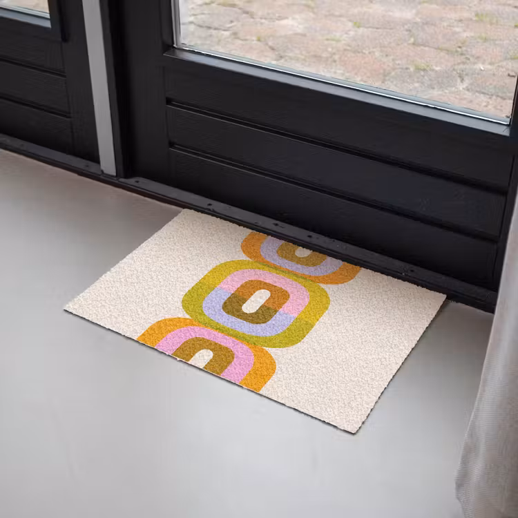 Stapel - Vormen - Geblokt - Oranje Deurmat klein -sfeer2