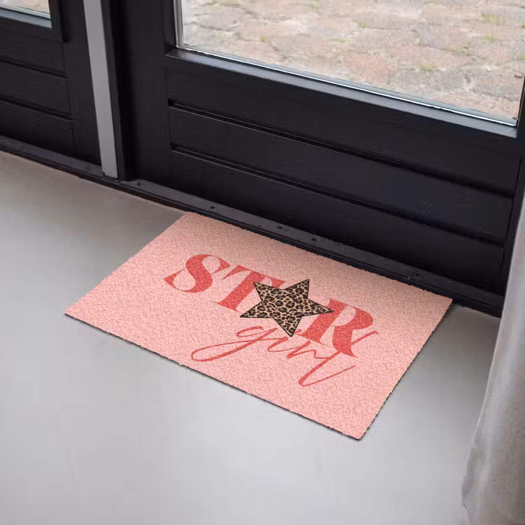 Star girl - Roze - Panter - Ster Deurmat klein -sfeer2