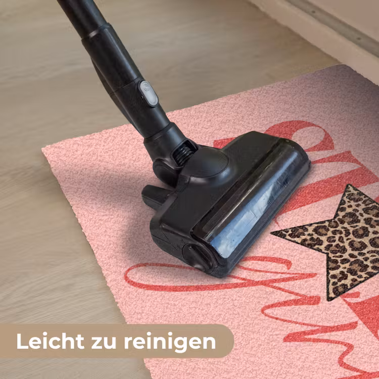 Star girl - Roze - Panter - Ster Deurmat klein -reinigen_DE