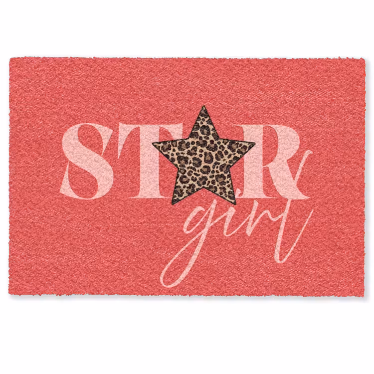 Star girl - Rood - Panter - Ster Deurmat klein -zkaufland3d