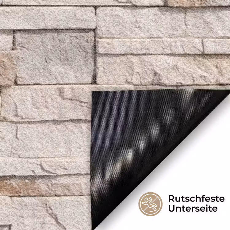 Steen - Muur - Textuur - Rustiek - Beige Deurmat klein -antislip_DE