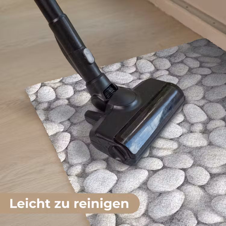 Steentjes - Grijs - Ovaal Deurmat klein 898 -reinigen_DE