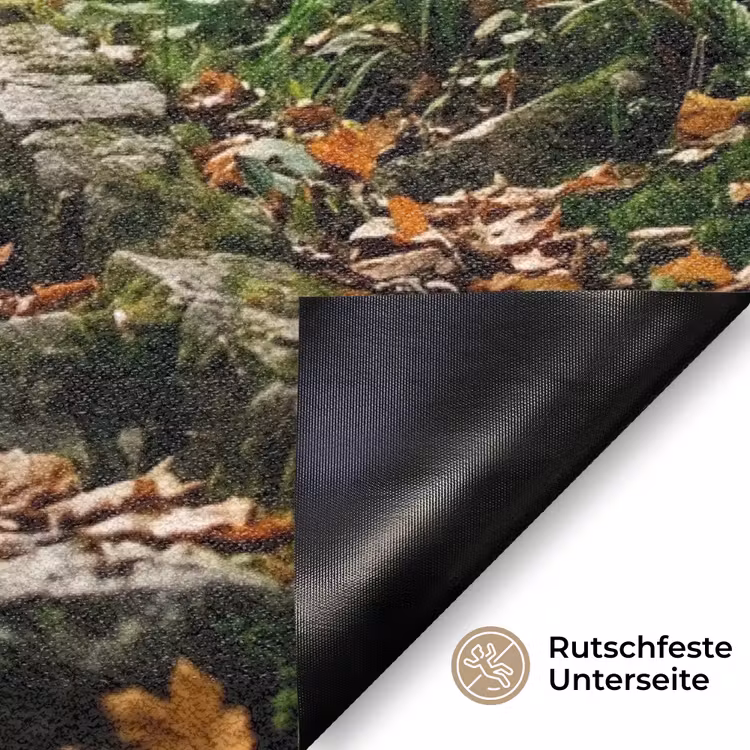 Stenen - Trap - Bos - Natuur Deurmat klein -antislip_DE