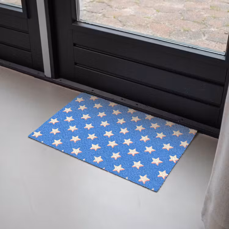 Sterren - Patroon - Blauw Deurmat klein 898 -sfeer2