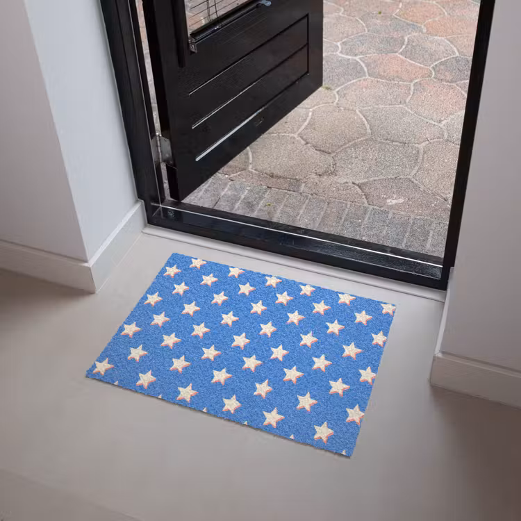 Sterren - Patroon - Blauw Deurmat klein 898 -sfeer5