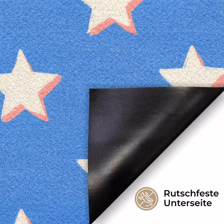 Sterren - Patroon - Blauw Deurmat klein 898 -antislip_DE