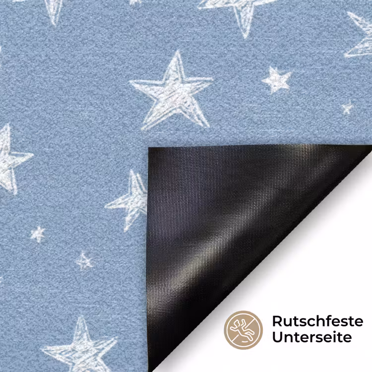 Sterretjes - Patroon - Blauw Deurmat klein 898 -antislip_DE