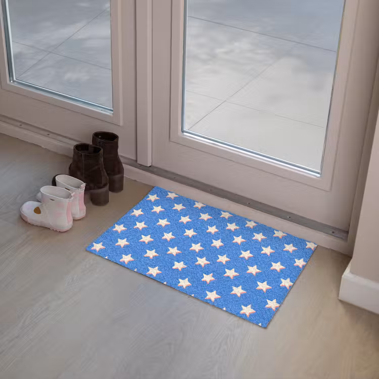 Sterren - Patroon - Blauw Deurmat klein 898 -sfeer3