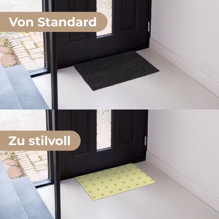 Sterren - Patroon - Groen Deurmat klein 898 -voor-na_DE
