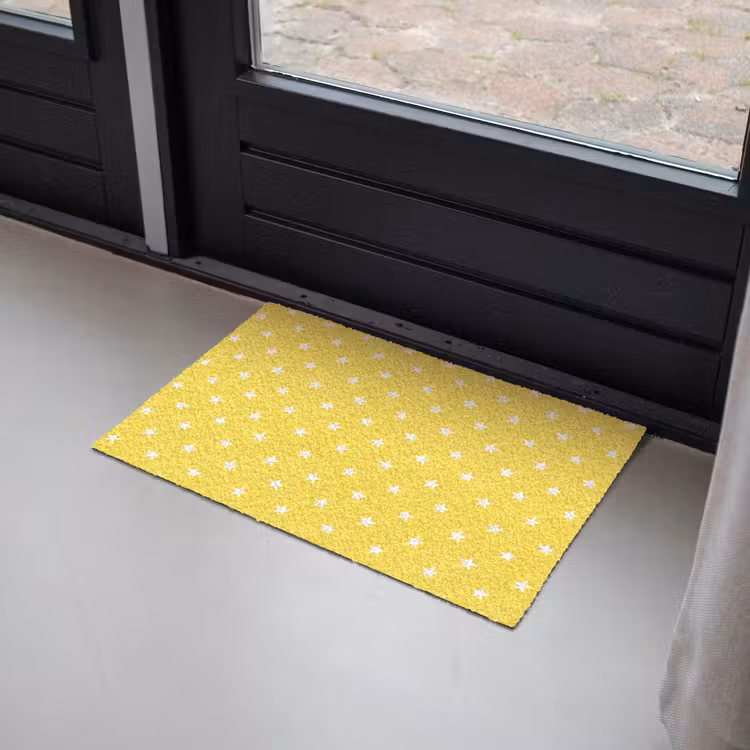 Sterren - Patroon - Minimalistisch - Geel Deurmat klein 898 -sfeer2
