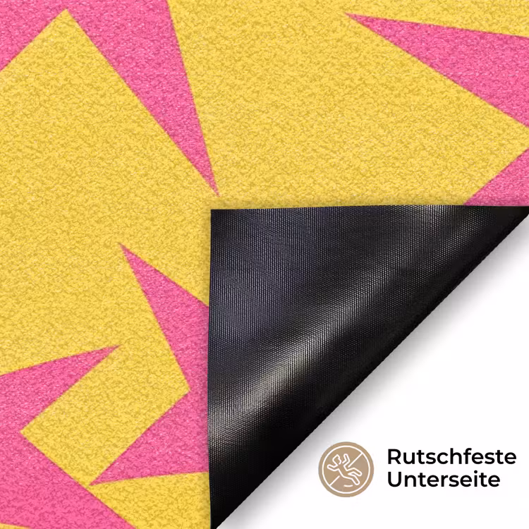Sterren - Patroon - Roze - Geel Deurmat klein 898 -antislip_DE