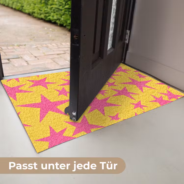 Sterren - Patroon - Roze - Geel Deurmat klein 898 -USP_DE
