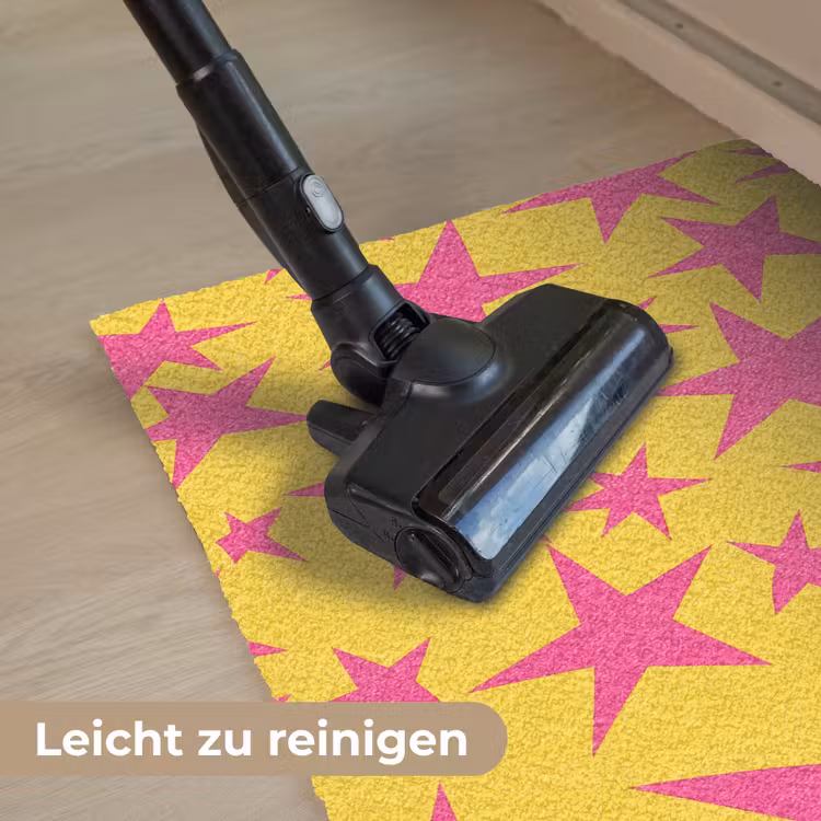 Sterren - Patroon - Roze - Geel Deurmat klein 898 -reinigen_DE