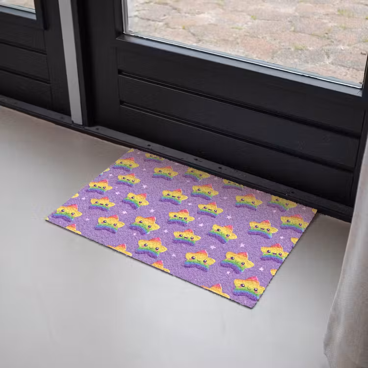 Sterren - Regenboog - Paars Deurmat klein 898 -sfeer2