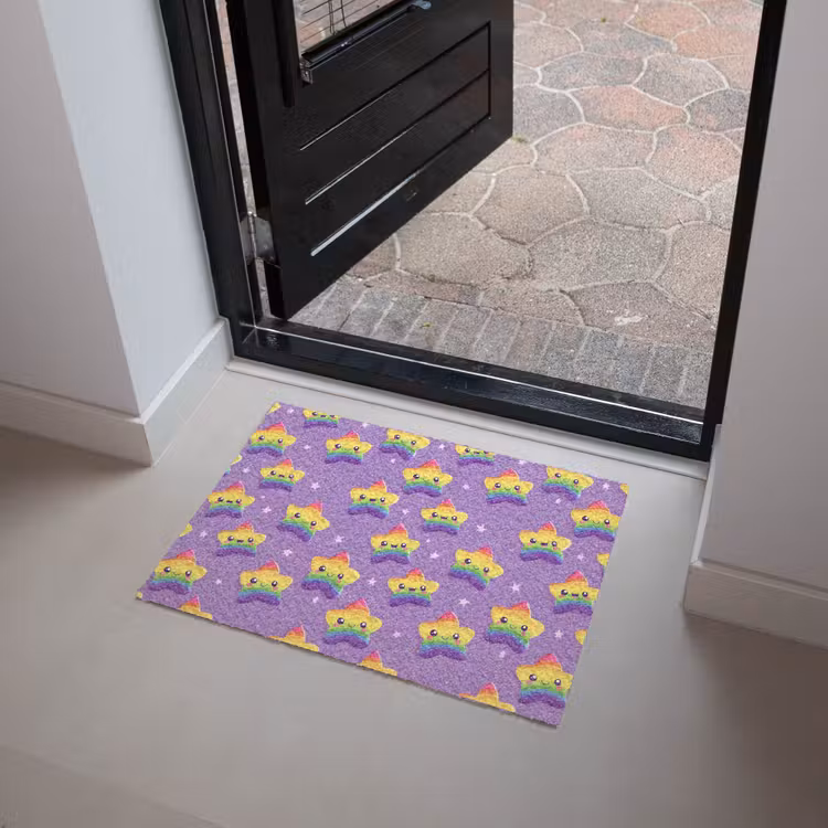 Sterren - Regenboog - Paars Deurmat klein 898 -sfeer5