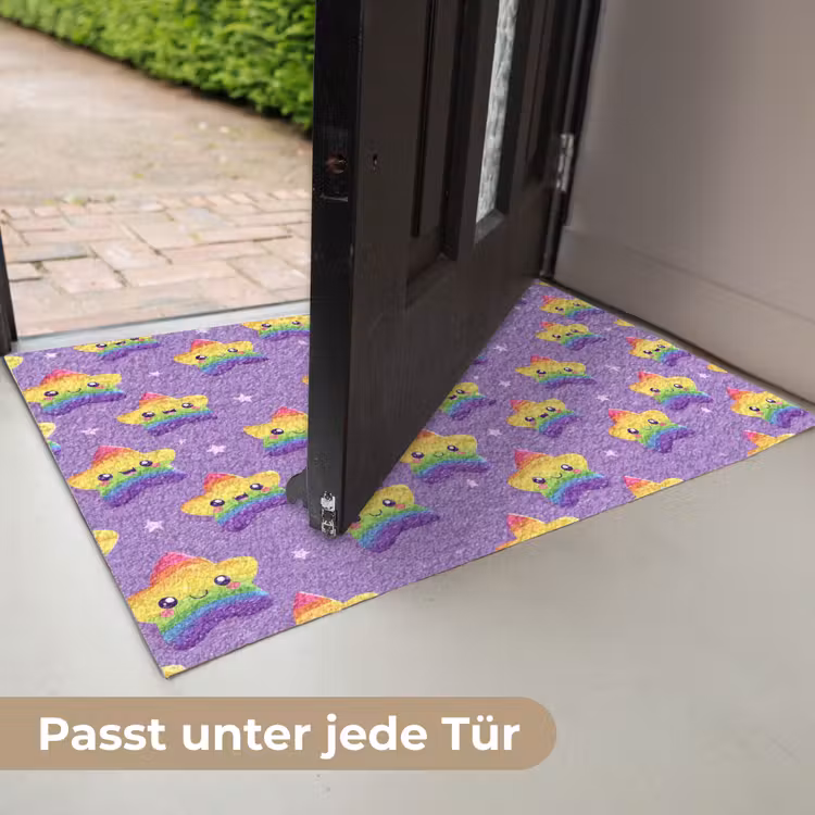 Sterren - Regenboog - Paars Deurmat klein 898 -USP_DE