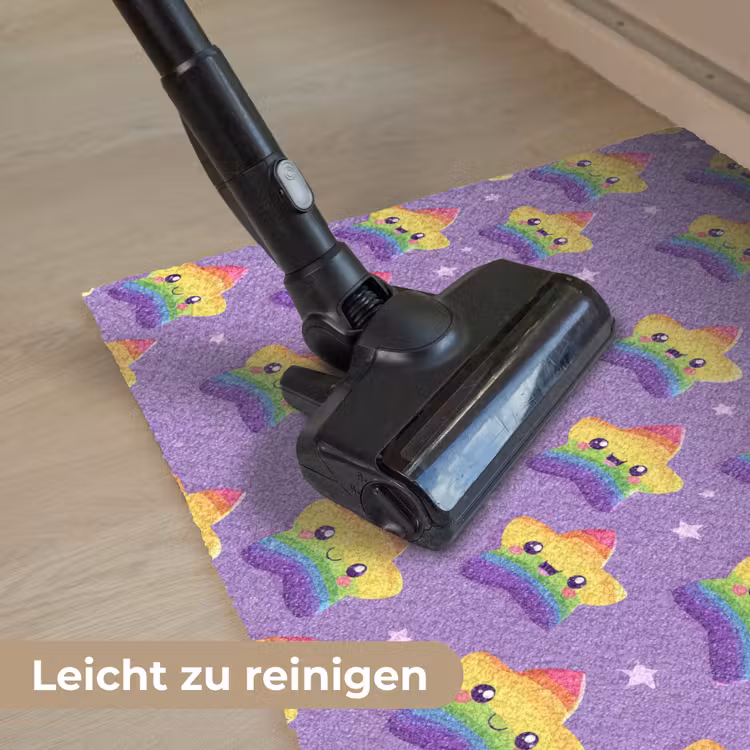 Sterren - Regenboog - Paars Deurmat klein 898 -reinigen_DE